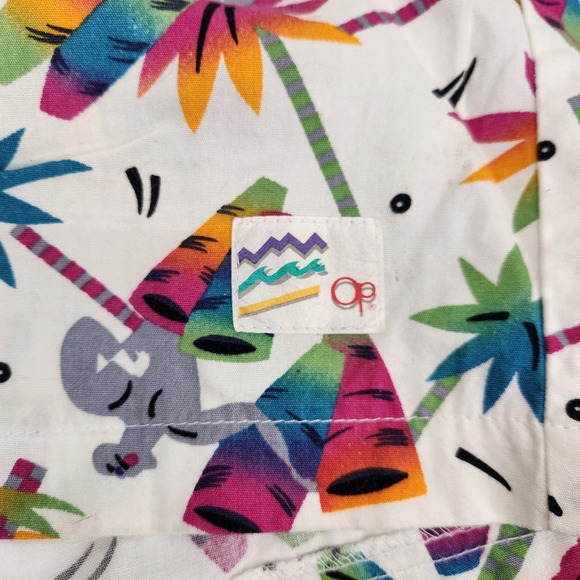 Vintage OP Cotton Swim Shorts Colorful Gradient Beach Graphic 90s 80's Mens  XL - Picture 3 of 8